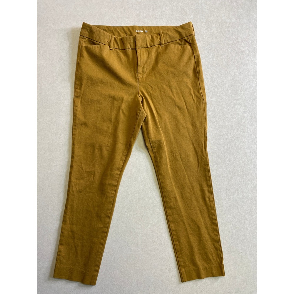 Old Navy Pixie Ankle Pants Womens 10 Mustard Yellow Ochre Stretch Chino Trousers